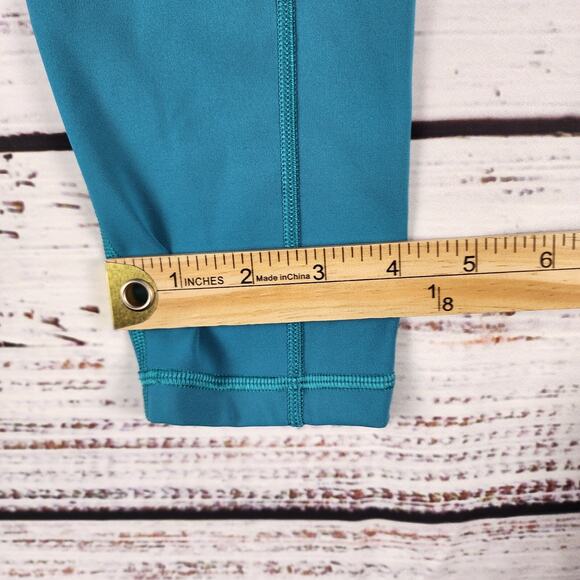 Lululemon Tight II Size 6 Teal High Rise Zip Pocket Yoga Pants Slim Fit Stretch - Picture 6 of 6